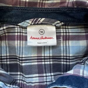 Hanna Andersson nwot toddler boy button up down dress shirt long sleeve top 90